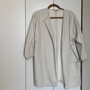 Zara white faux leather jacket